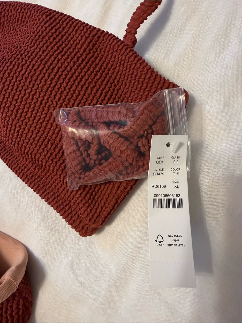 NWT JCREW Rust Red Textured Bikini Set - Picture 5 of 7